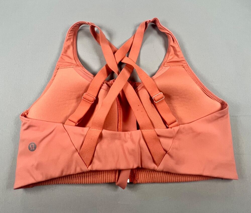 Lululemon Front-Zip Orange Sports Bra (34C)